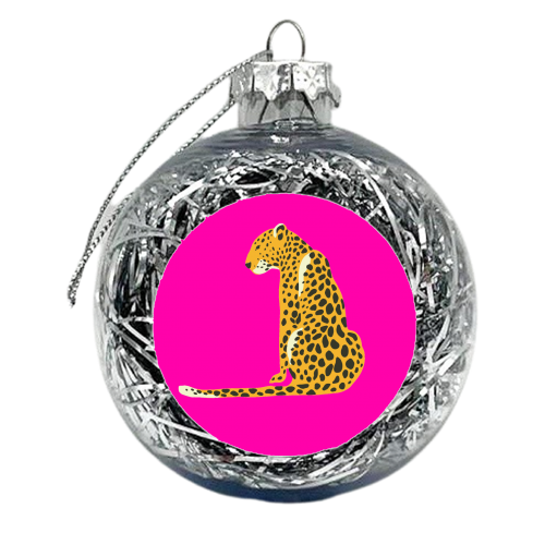 A Leopard Sits - xmas bauble by Wallace Elizabeth