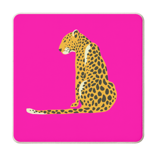 A Leopard Sits - personalised beer coaster by Wallace Elizabeth