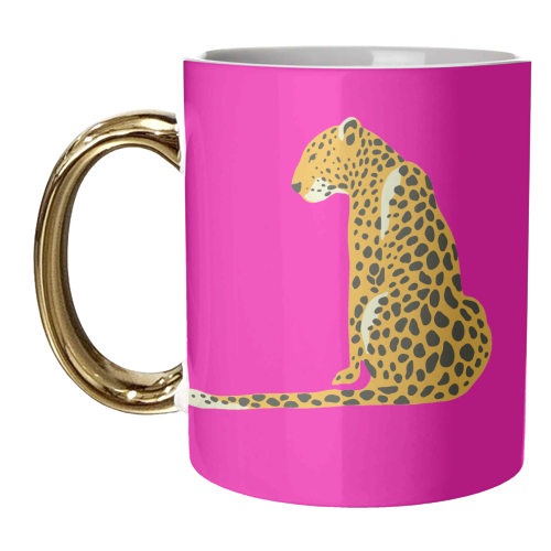 A Leopard Sits - unique mug by Wallace Elizabeth