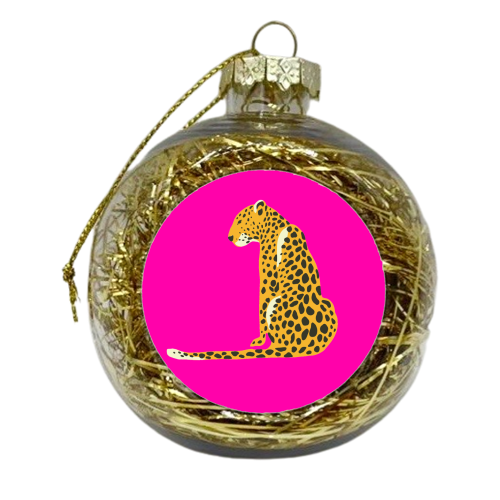A Leopard Sits - xmas bauble by Wallace Elizabeth