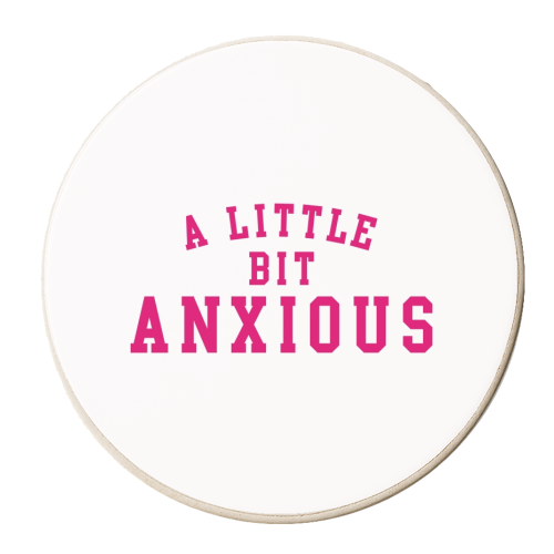 A Little Bit Anxious - personalised beer coaster by The Girl Next Draw