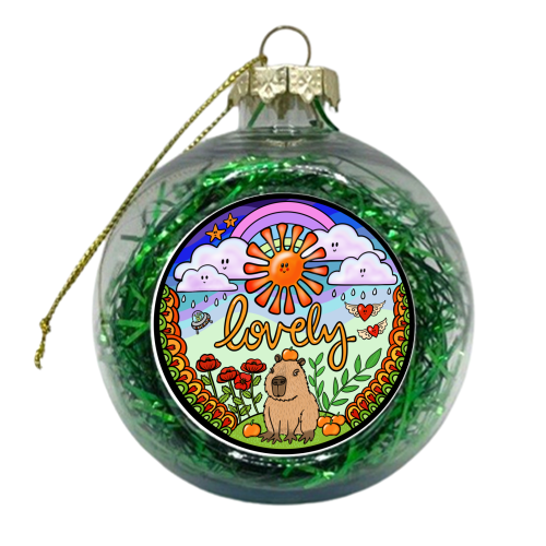 A lovely capybara - xmas bauble by PixieDrew