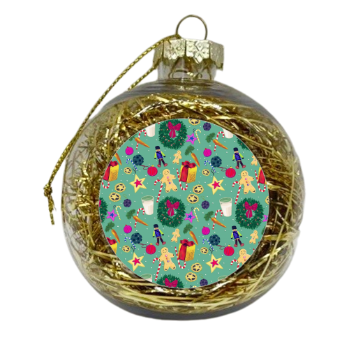 A Merry Christmas - xmas bauble by minniemorris art
