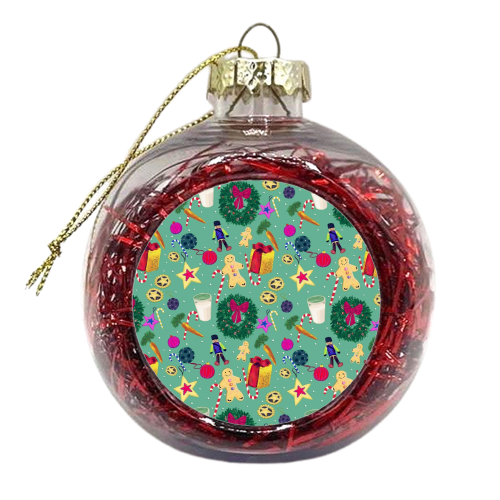 A Merry Christmas - xmas bauble by minniemorris art