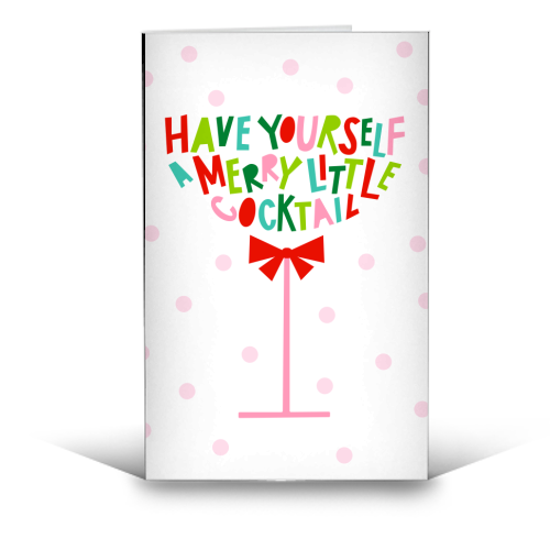 A Merry Little Cocktail • Typographic Christmas cut-out Art - funny greeting card by Dominique Vari