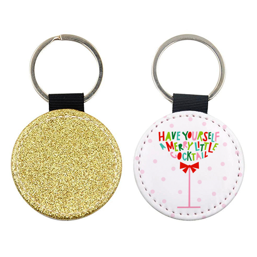 A Merry Little Cocktail • Typographic Christmas cut-out Art - keyring by Dominique Vari
