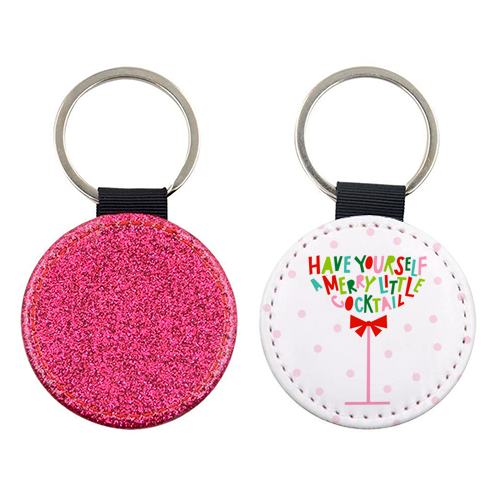 A Merry Little Cocktail • Typographic Christmas cut-out Art - keyring by Dominique Vari