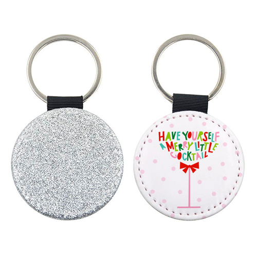 A Merry Little Cocktail • Typographic Christmas cut-out Art - keyring by Dominique Vari