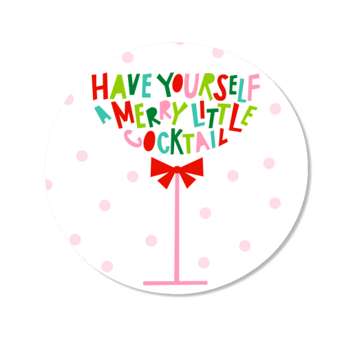 A Merry Little Cocktail • Typographic Christmas cut-out Art - Magnet by Dominique Vari