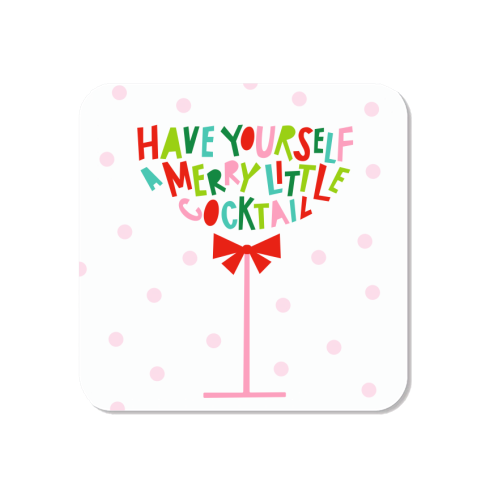 A Merry Little Cocktail • Typographic Christmas cut-out Art - Magnet by Dominique Vari