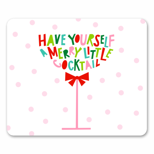 A Merry Little Cocktail • Typographic Christmas cut-out Art - mouse mat by Dominique Vari