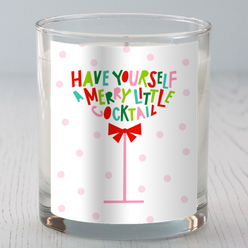 A Merry Little Cocktail • Typographic Christmas cut-out Art - scented candle by Dominique Vari
