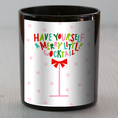 A Merry Little Cocktail • Typographic Christmas cut-out Art - scented candle by Dominique Vari