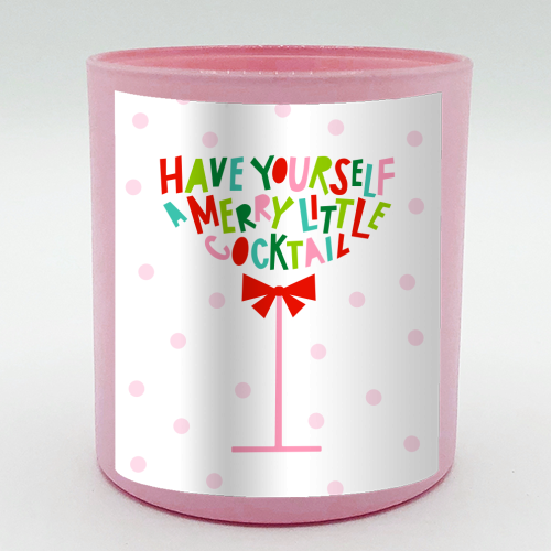 A Merry Little Cocktail • Typographic Christmas cut-out Art - scented candle by Dominique Vari