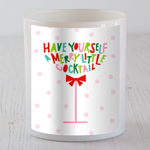 A Merry Little Cocktail • Typographic Christmas cut-out Art - scented candle by Dominique Vari