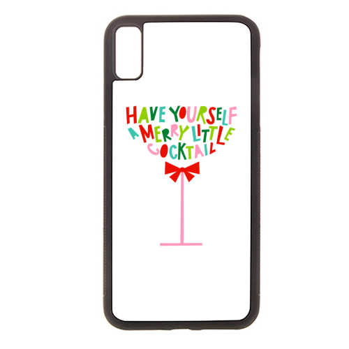 A Merry Little Cocktail • Typographic Christmas cut-out Art - stylish phone case by Dominique Vari