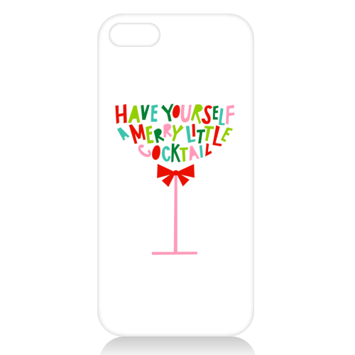 A Merry Little Cocktail • Typographic Christmas cut-out Art - unique phone case by Dominique Vari