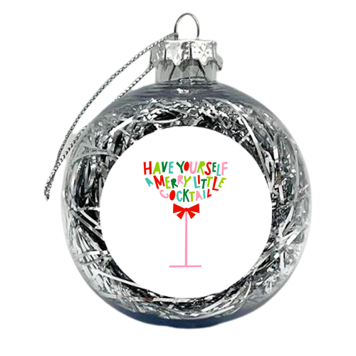 A Merry Little Cocktail • Typographic Christmas cut-out Art - xmas bauble by Dominique Vari