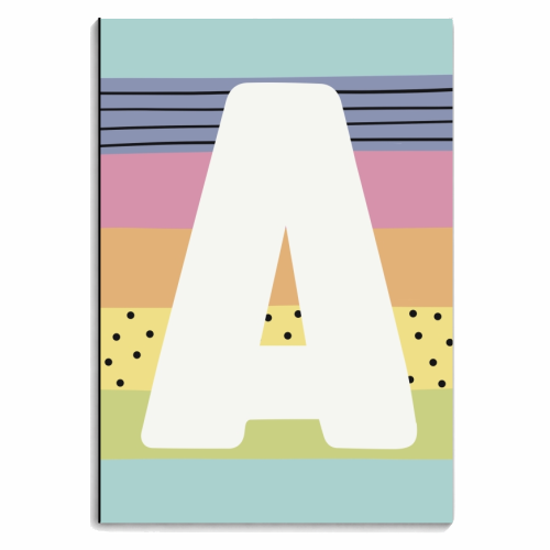 A - Modern Rainbow personalised initial - personalised A4, A5, A6 notebook by Giddy Kipper