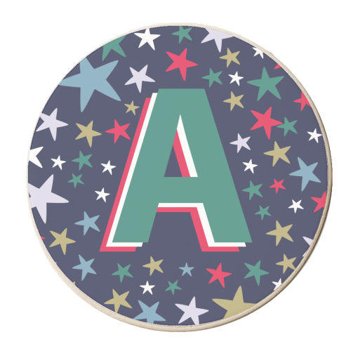 A on stars - personalised beer coaster by The Boy and the Bear