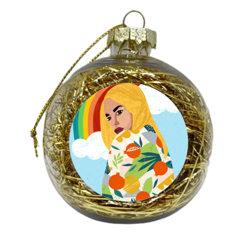 A Rainbow In Someone's Cloud - xmas bauble by Uma Prabhakar Gokhale