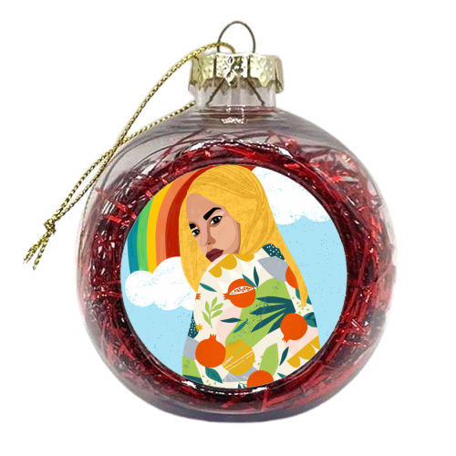 A Rainbow In Someone's Cloud - xmas bauble by Uma Prabhakar Gokhale