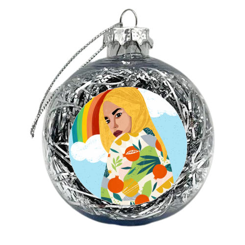 A Rainbow In Someone's Cloud - xmas bauble by Uma Prabhakar Gokhale