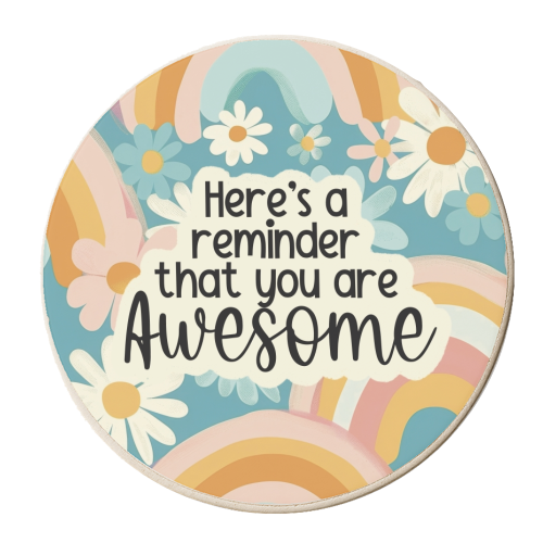 A reminder you are awesome - personalised beer coaster by Giddy Kipper