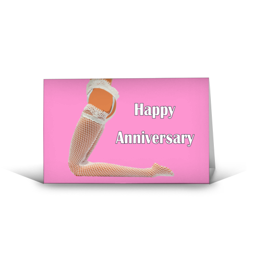 A Sexy Stockings Anniversary - funny greeting card by David Bond