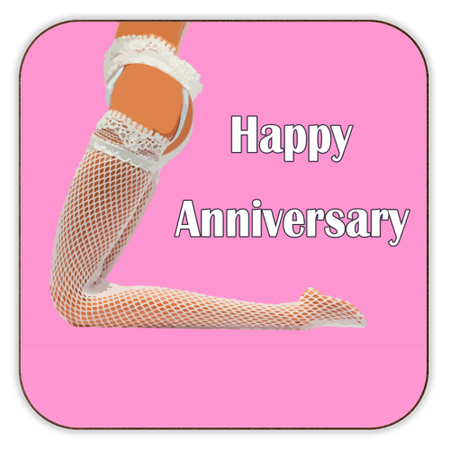 A Sexy Stockings Anniversary - personalised beer coaster by David Bond