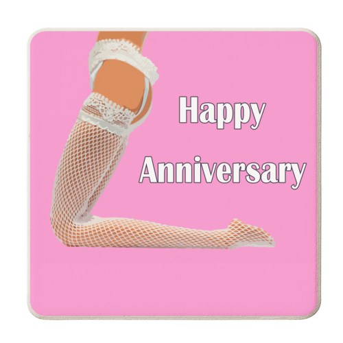 A Sexy Stockings Anniversary - personalised beer coaster by David Bond