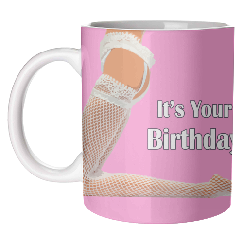 A Sexy Stockings Birthday - unique mug by David Bond