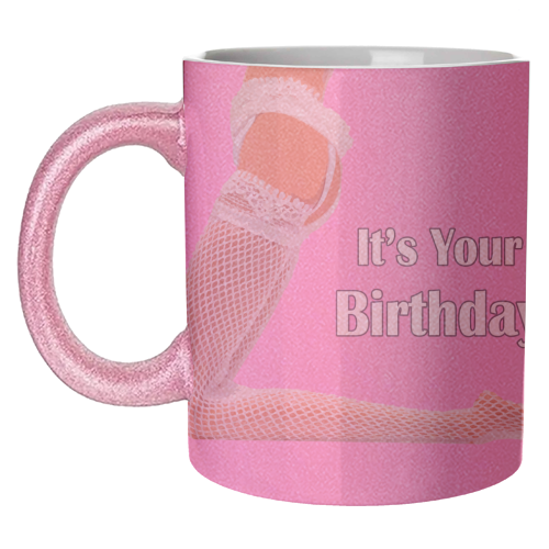 A Sexy Stockings Birthday - unique mug by David Bond