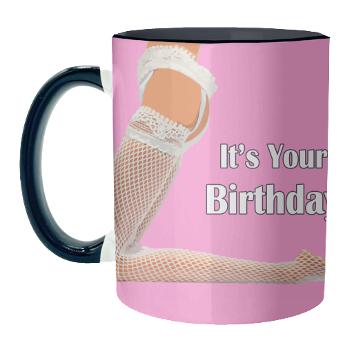 A Sexy Stockings Birthday - unique mug by David Bond