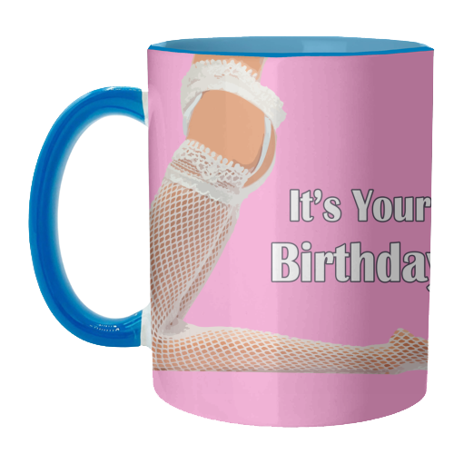 A Sexy Stockings Birthday - unique mug by David Bond