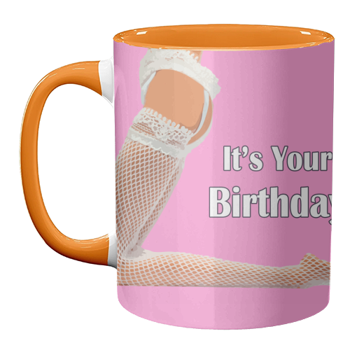 A Sexy Stockings Birthday - unique mug by David Bond