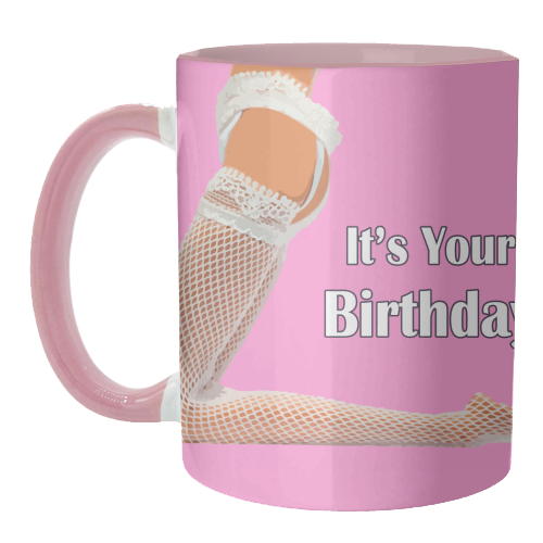 A Sexy Stockings Birthday - unique mug by David Bond