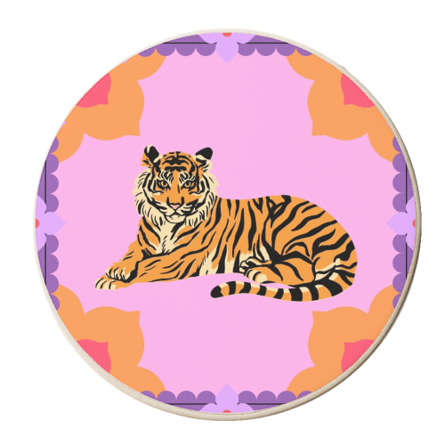 A Tiger Sits - personalised beer coaster by Lilly Rose