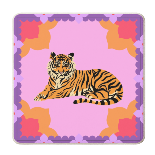A Tiger Sits - personalised beer coaster by Lilly Rose