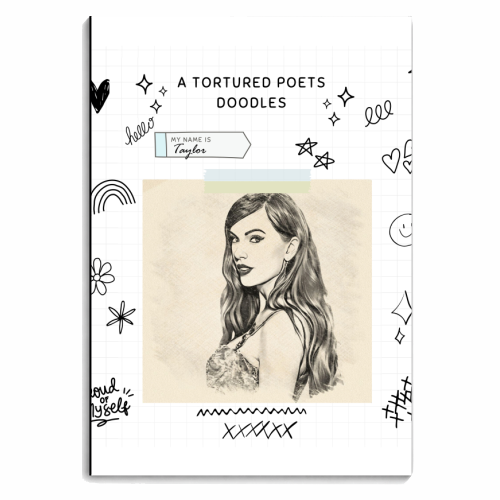 A Tortured Poets Doodles - personalised A4, A5, A6 notebook by DOLLY WOLFE