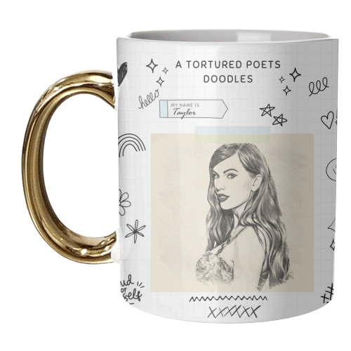 A Tortured Poets Doodles - unique mug by DOLLY WOLFE