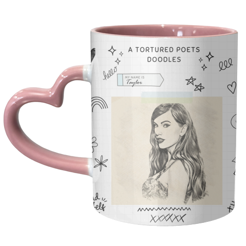 A Tortured Poets Doodles - unique mug by DOLLY WOLFE