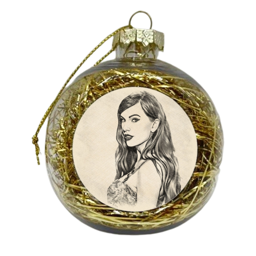 A Tortured Poets Doodles - xmas bauble by DOLLY WOLFE