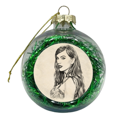A Tortured Poets Doodles - xmas bauble by DOLLY WOLFE