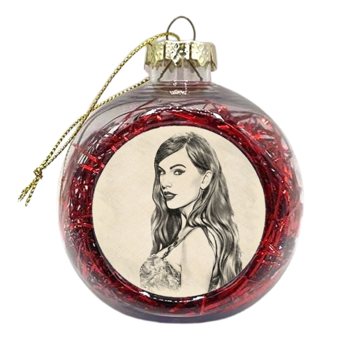 A Tortured Poets Doodles - xmas bauble by DOLLY WOLFE