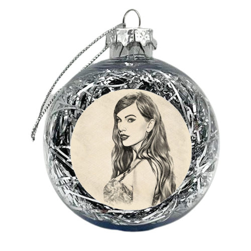 A Tortured Poets Doodles - xmas bauble by DOLLY WOLFE
