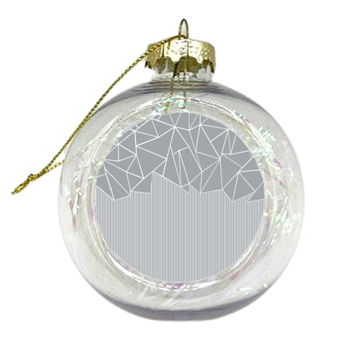 Ab Lines Grey Xmas bauble by Emeline Tate Buy on ART WOW