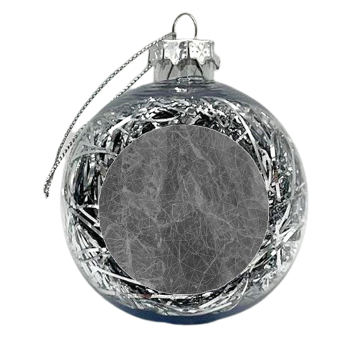 Ab Marb Geo Grey Xmas bauble by Emeline Tate Buy on ART WOW
