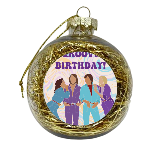 Abba Groovy Birthday - xmas bauble by Lisa Wardle