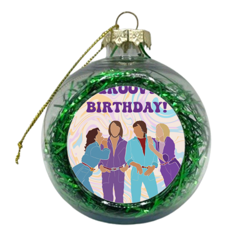 Abba Groovy Birthday - xmas bauble by Lisa Wardle
